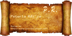 Peterla Róza névjegykártya
